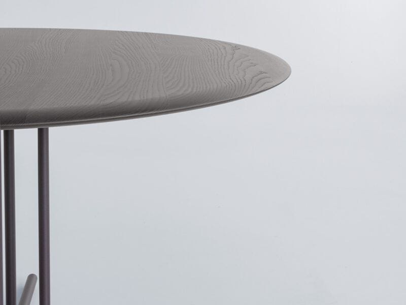 Круглый журнальный столик из ясеня и металла Potocco Graphic ARCH-00084637 - Вид №3