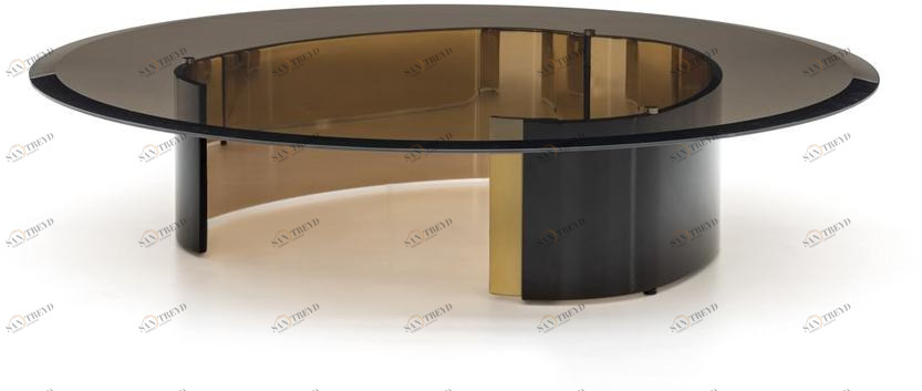 Minotti Круглый стеклянный журнальный столик для гостиной sun-id-1478367