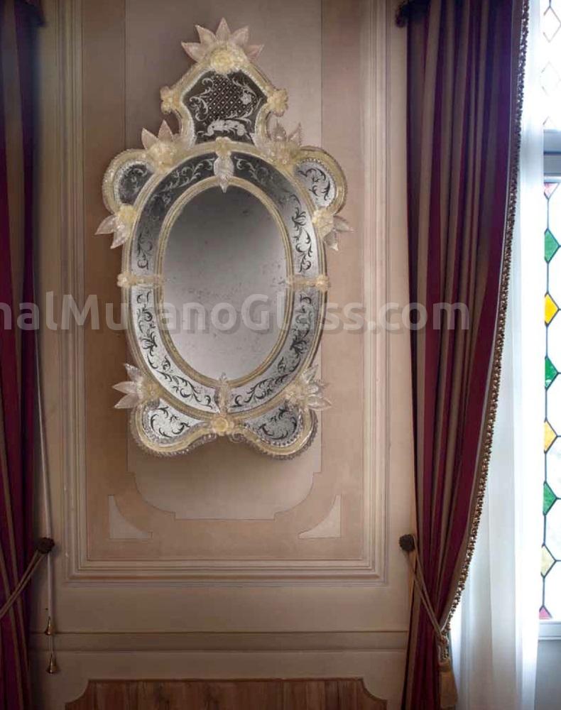 845 ORIGINALMURANOGLASS Венецианское зеркало Ziani - муранское стекло OMG  см  - Вид №1