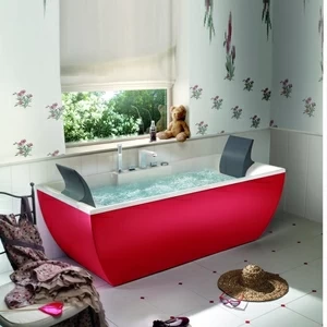 Ванна свободно стоящая с гидромассажем Kali Color Red 180 см
