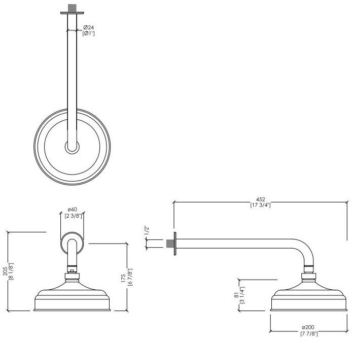 Настенная лейка душа с держателем Manhattan Mnhtb440nk Santreyd - Вид №1