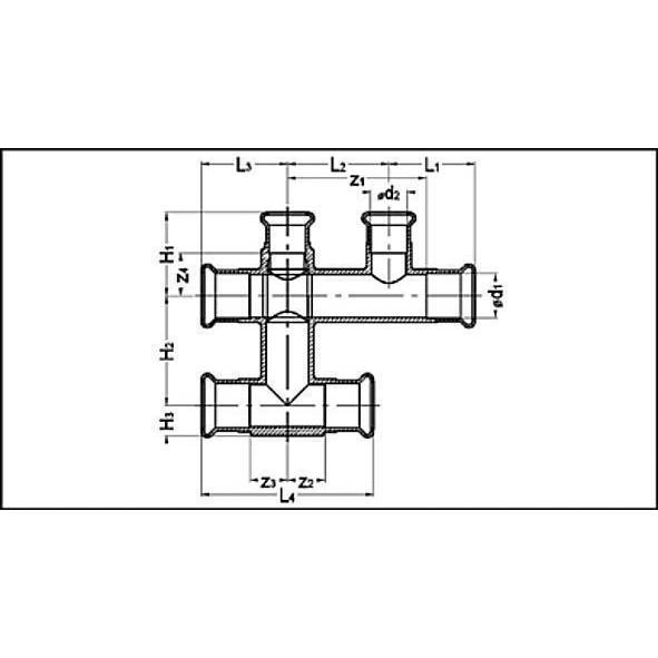 185801221522 SANHA 8580.1 пресс-распределитель, ВПр, бронза 22x15x22 мм  - Вид №1