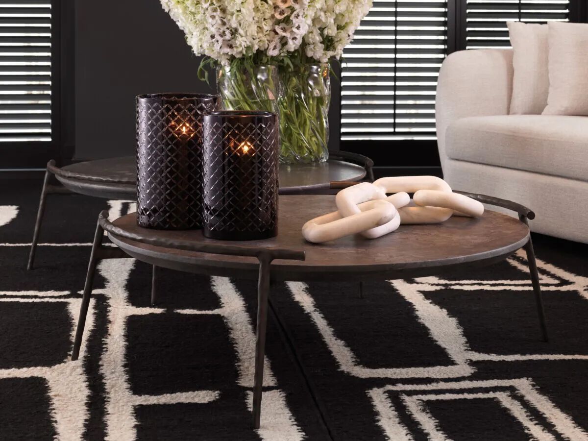 Мраморный и металлический круглый журнальный столик Eichholtz ARCA ARCH-00144295 - Вид №3