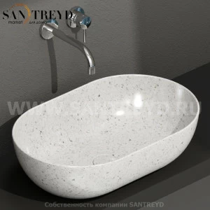 B6O54GG Накладная раковина на столешницу  овальная Ceramica Globo T-EDGE
