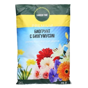 Грунт Garden time для цветов с биогумусом 25Л 83742327 STLM-2017423