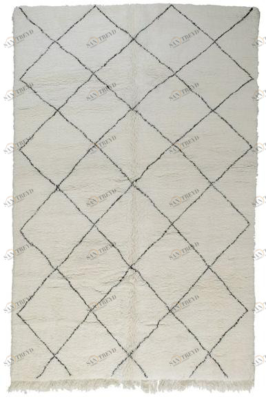 AFOLKI Прямоугольный шерстяной коврик с геометрическими мотивами Beni ourain Taa1151be