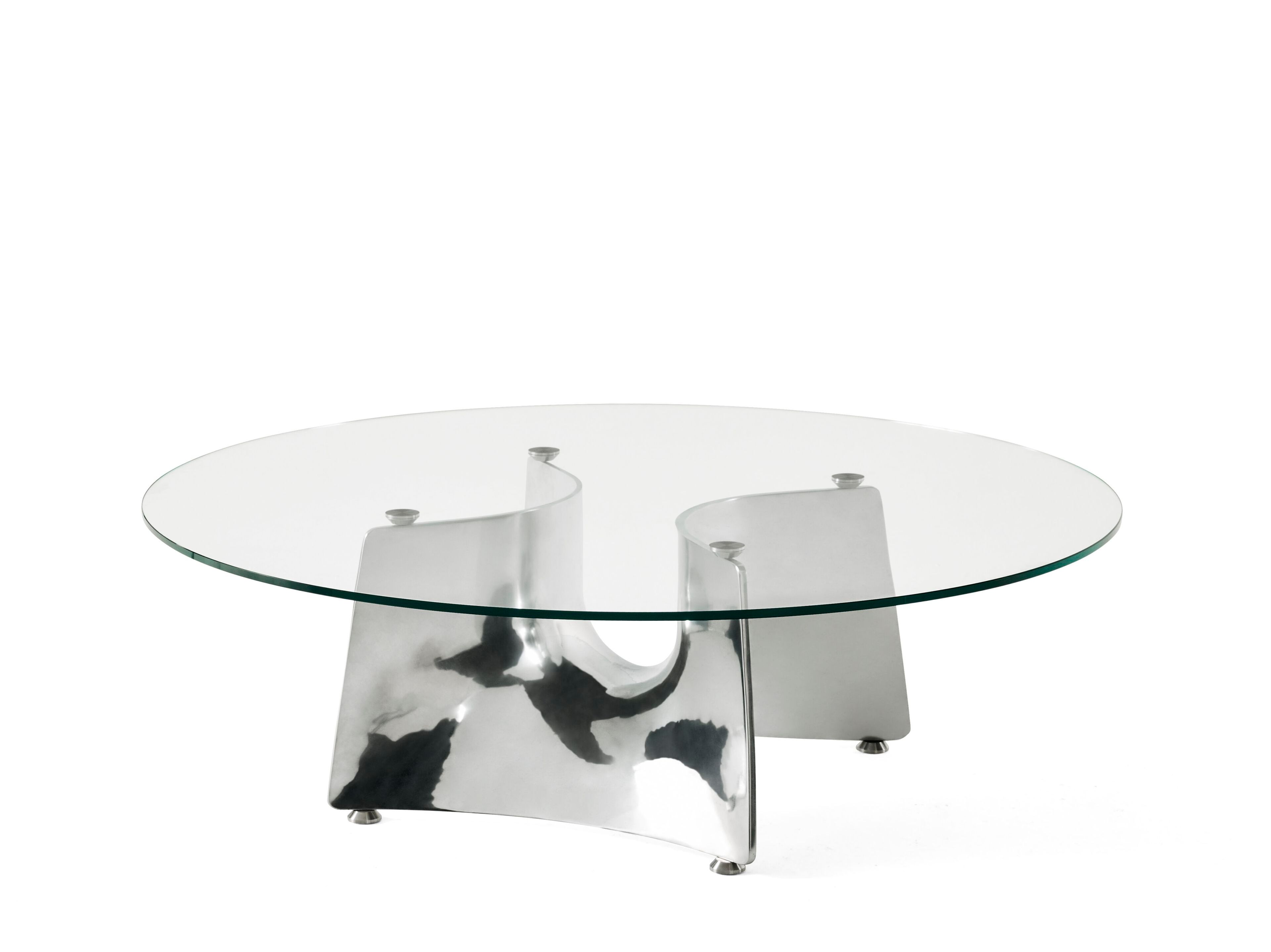 Низкий круглый журнальный столик из алюминия и стекла BALERI ITALIA Bentz ARCH-00145225