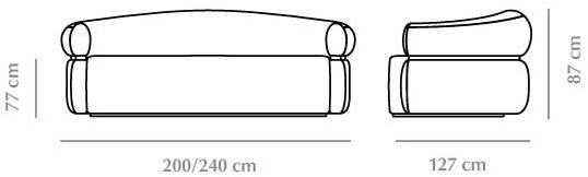 DOOQ Изогнутый 3-х местный диван Malibu sun-id-1422477 - Вид №5