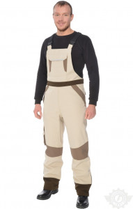 68990 Полукомбинезон "Таймыр" зимний бежево - коричневый  Зимняя спецодежда  размер 56-58/182-188