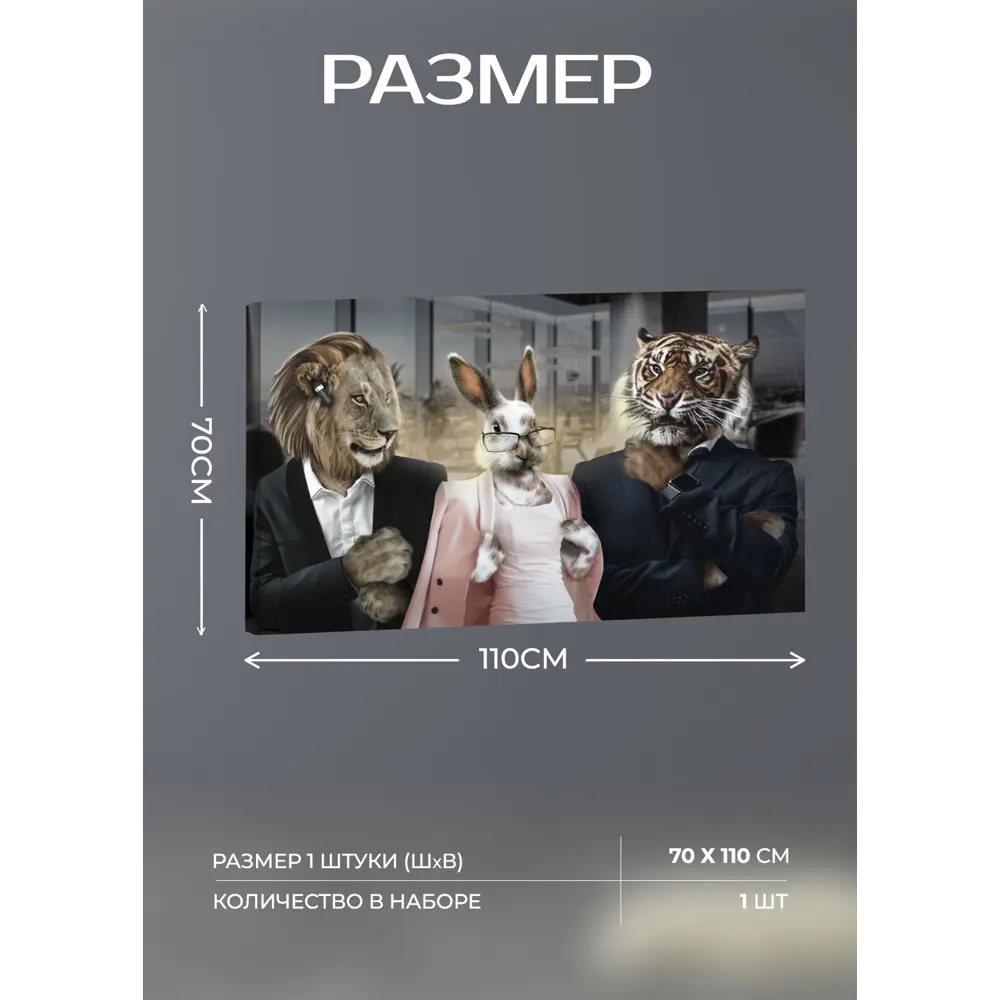 Картина на холсте Бизнес трио 110x70 см FBRUSH STLM-2014593 - Вид №3