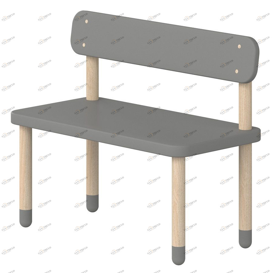 Скамья со спинкой Flexa Play, серая 821005865