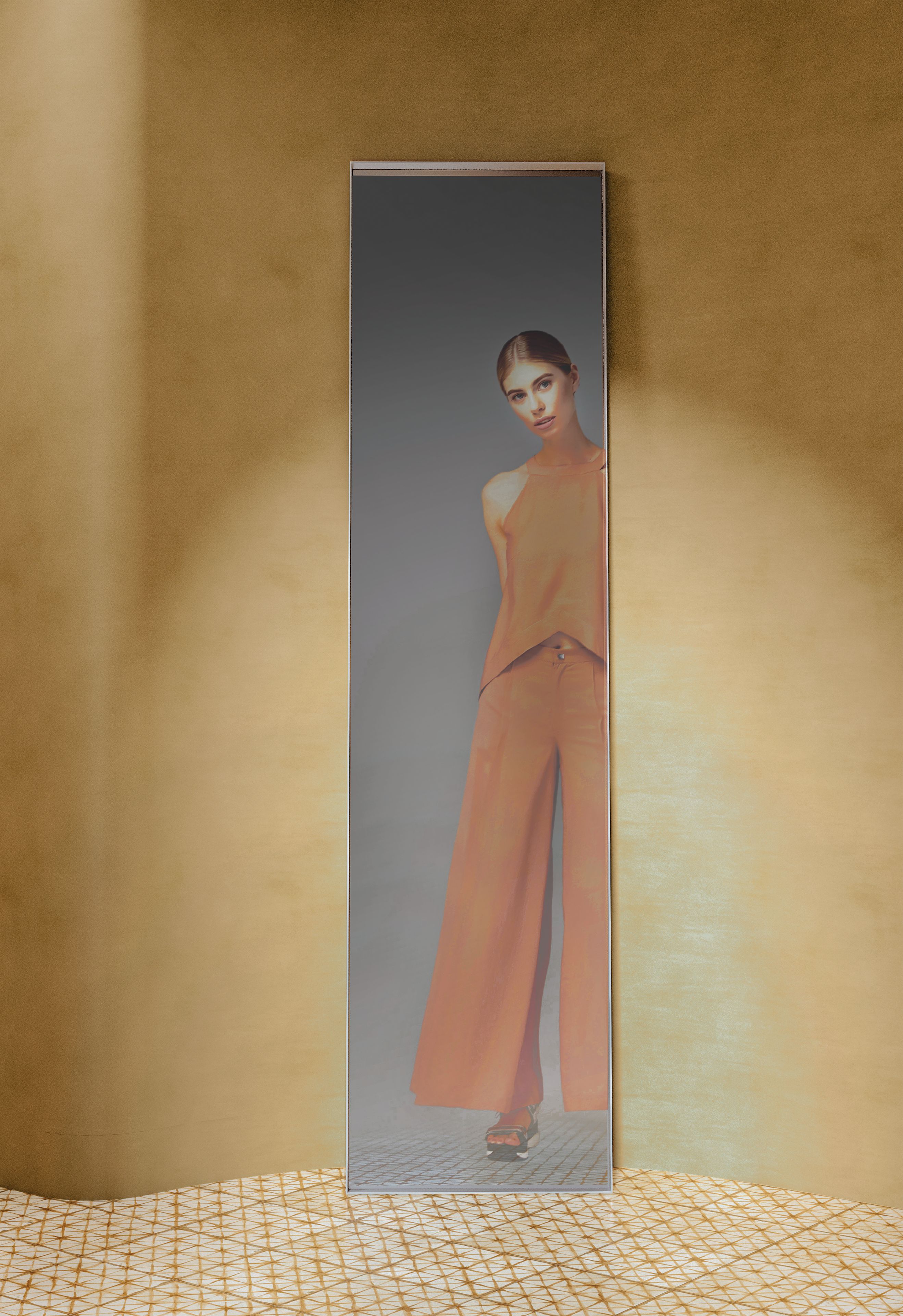 Прямоугольное алюминиевое напольное зеркало с рамкой Mobilcrab Fount ARCH-00149702 - Вид №1