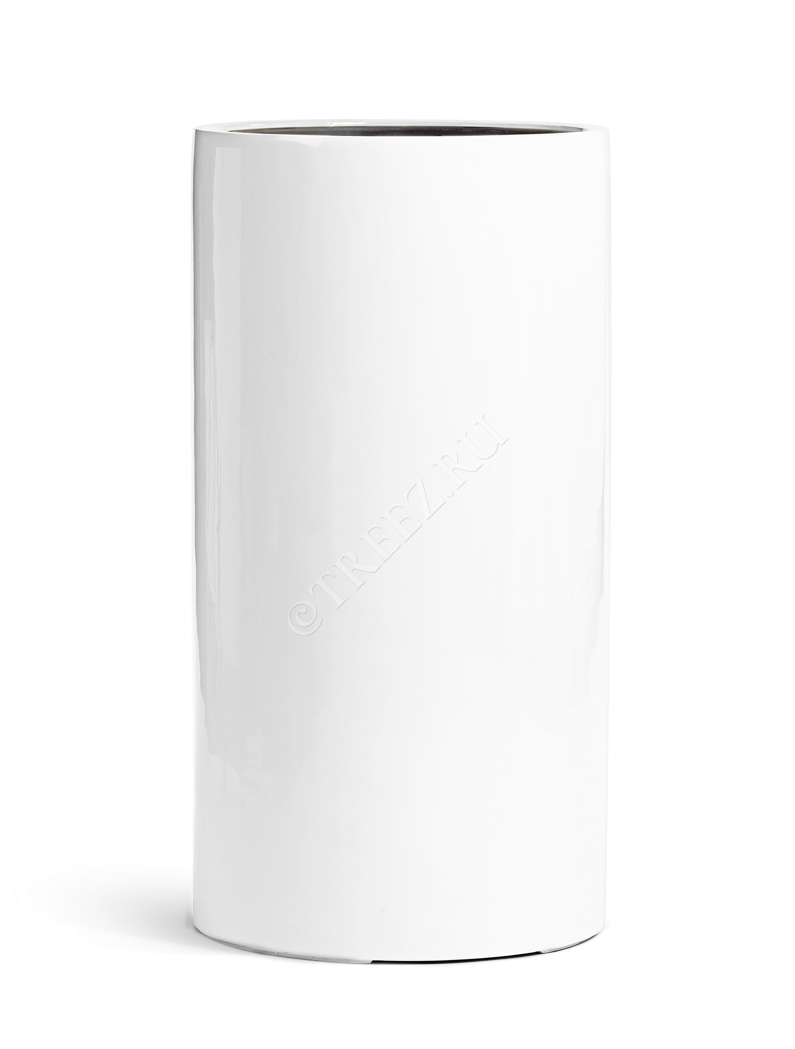 41.3320-05-039-WH-60 Кашпо  Effectory - серия Gloss - Цилиндр высокий- Белый глянцевый лак Цветочная коллекция  - Вид №2