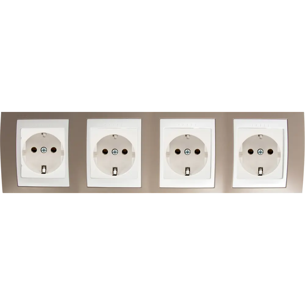 Рамка для розеток и выключателей Systeme Electric Unica 4 поста, цвет коричневый/белый 17802481 STLM-2129273 - Вид №2