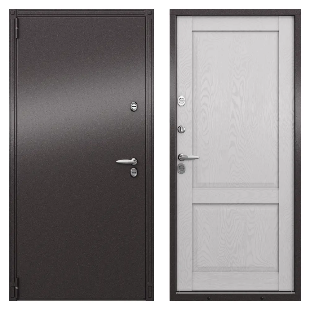 Дверь входная металлическая Норда 880 мм левая цвет магнолия айсберг TOREX STLM-2115588