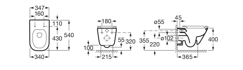 Фарфоровый подвесной туалет без бриды Roca The Gap ARCH-00119091 - Вид №4
