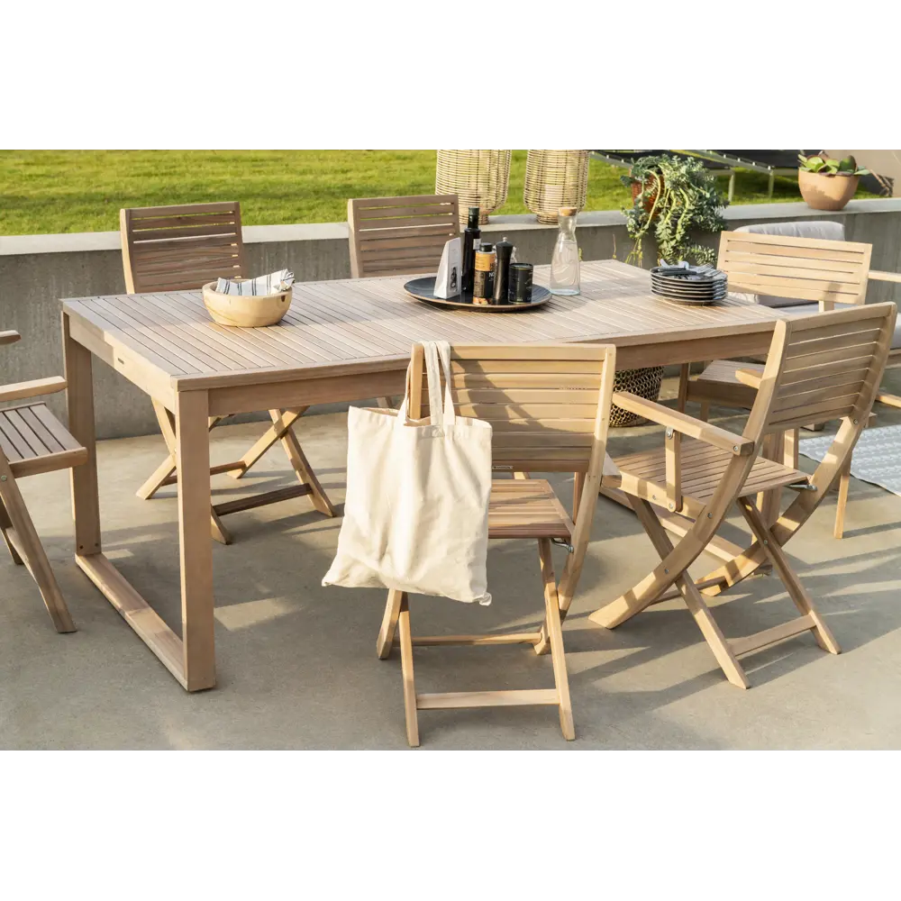 Стол садовый раздвижной Naterial Solaris 180-240x90x75 см акация светло-коричневый Товар без серии STLM-2062329 - Вид №18