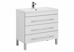 Тумба с раковиной Aquanet Верона NEW 90 белый (напольная 3 ящика)