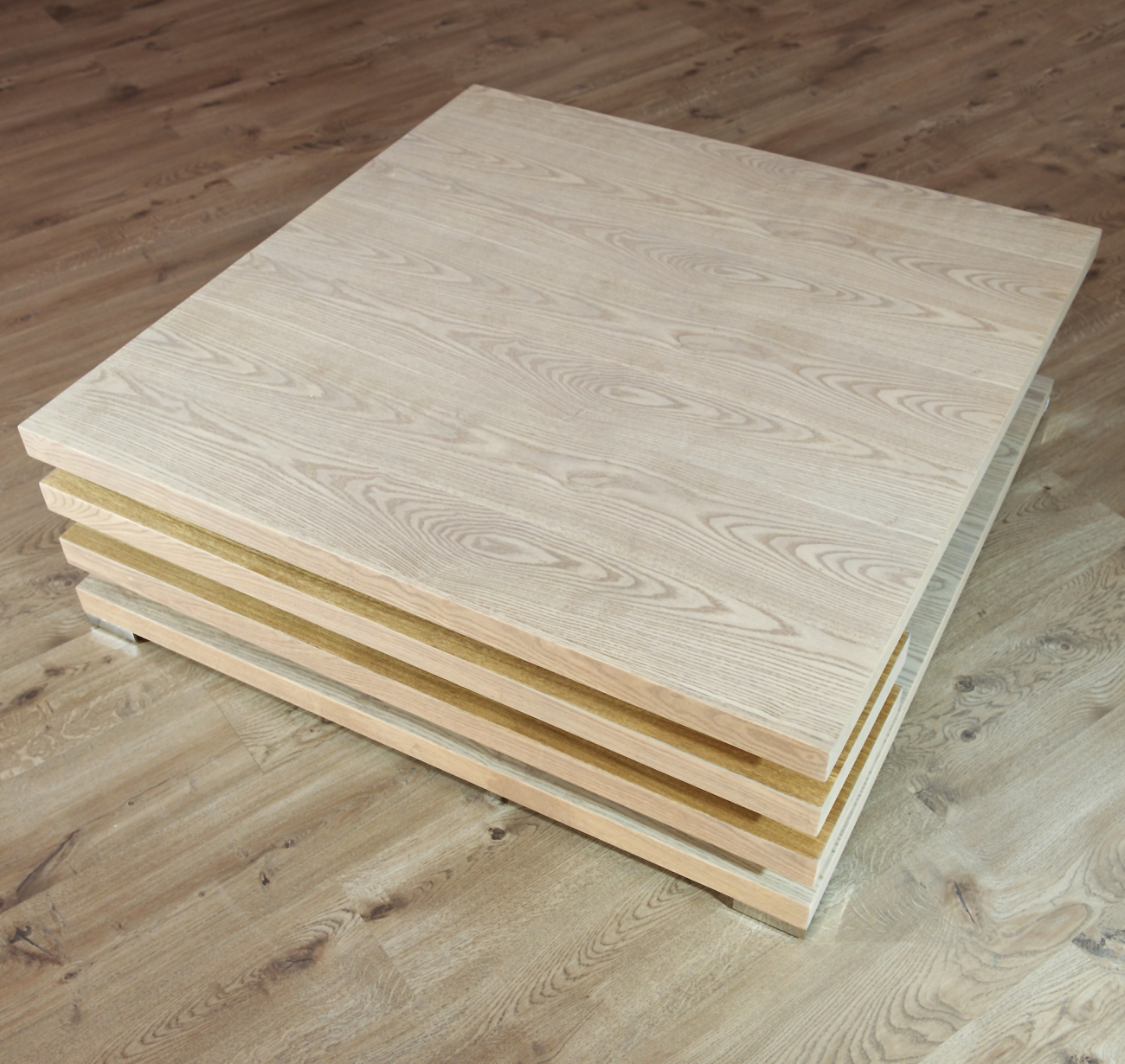 Журнальный столик деревянный квадратный с полкой Milano Light Brown PUSHA PUSHA 062894 Бежевый  - Вид №7