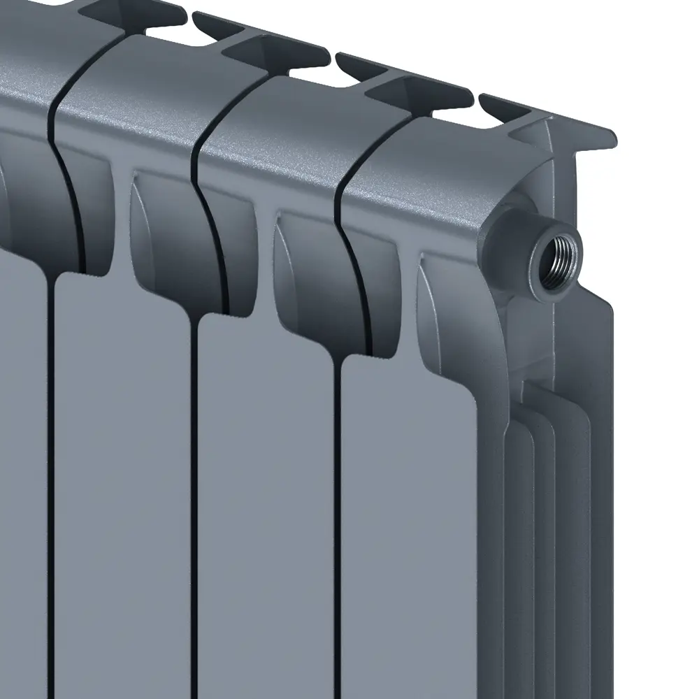Радиатор секционный Rifar Monolit M50008RAL7012 500/100 8 секций боковое подключение биметалл серый 82560807 STLM-2093320 - Вид №3