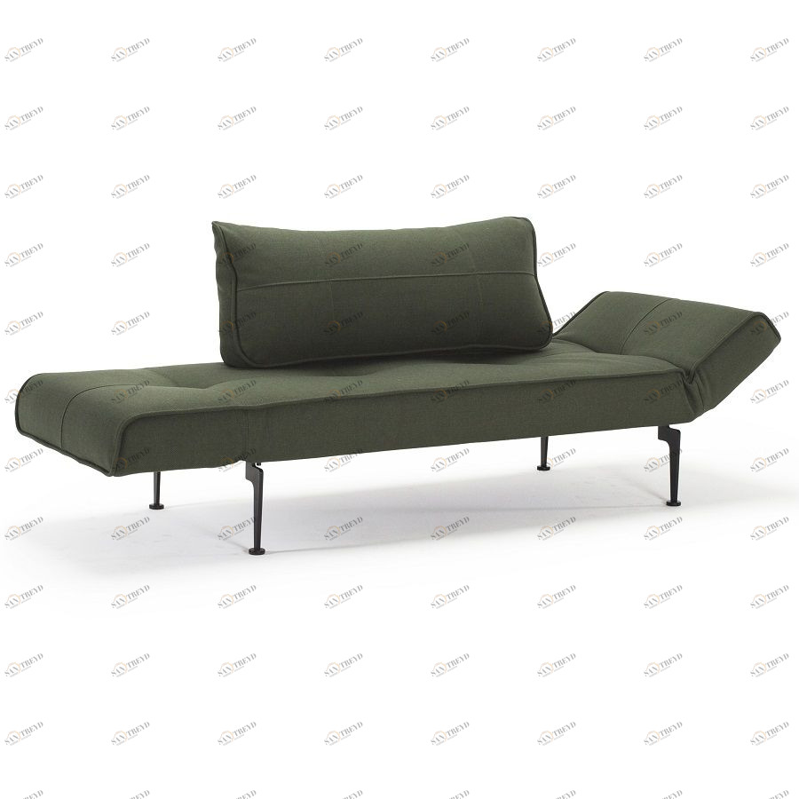 Кушетка Zeal с подушкой и ножками Laser, тёмно-зеленая Innovation Living ZEAL562LASER