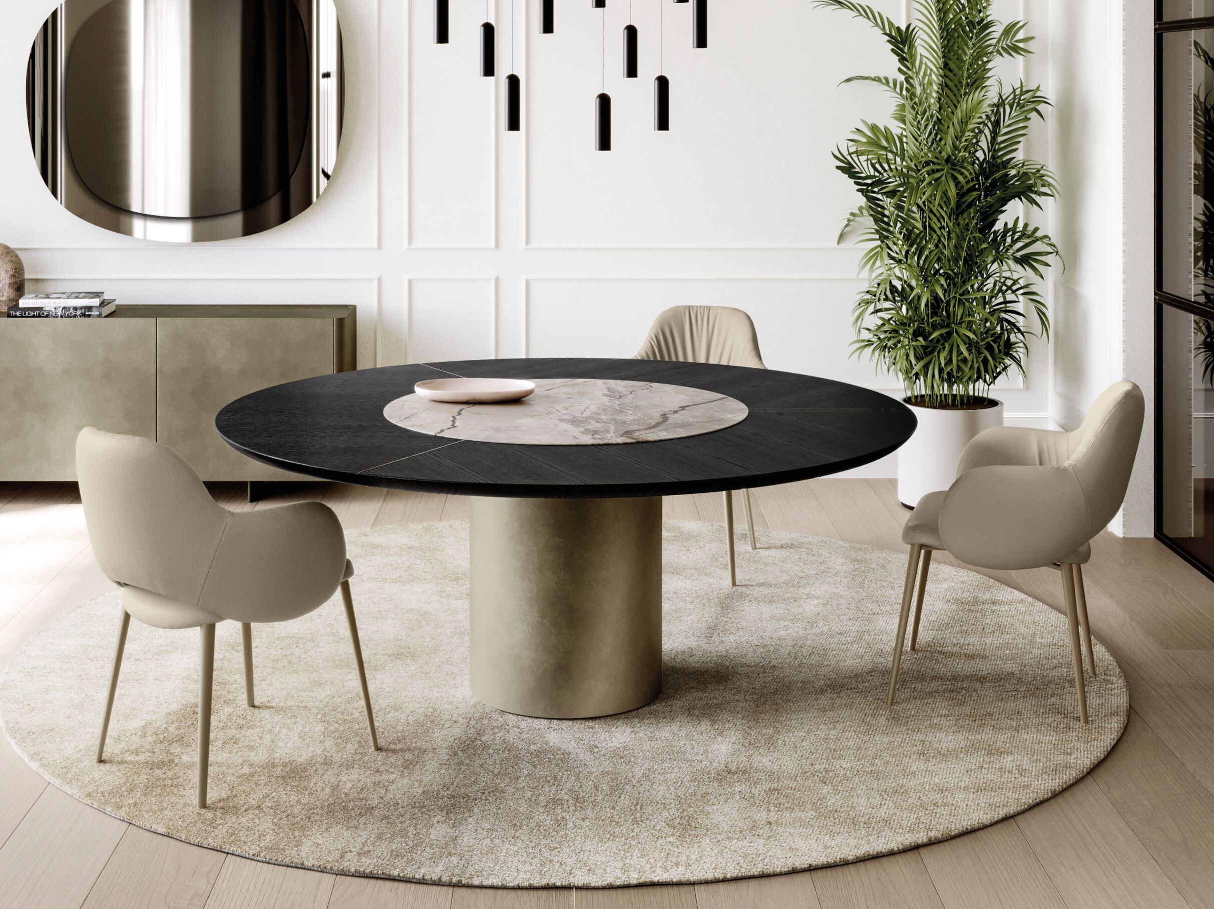 Круглый стол с керамическим и деревянным верхом EFORMA цилиндр ARCH-00062940