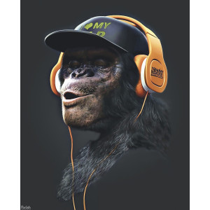 Картина на холсте "Меломан" 40x50 см FBRUSH - животные для кухни 82887135