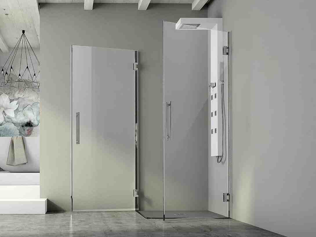 Стальная и стеклянная угловая душевая кабина с распашной дверью CSA Box Doccia SONIA ARCH-00064753
