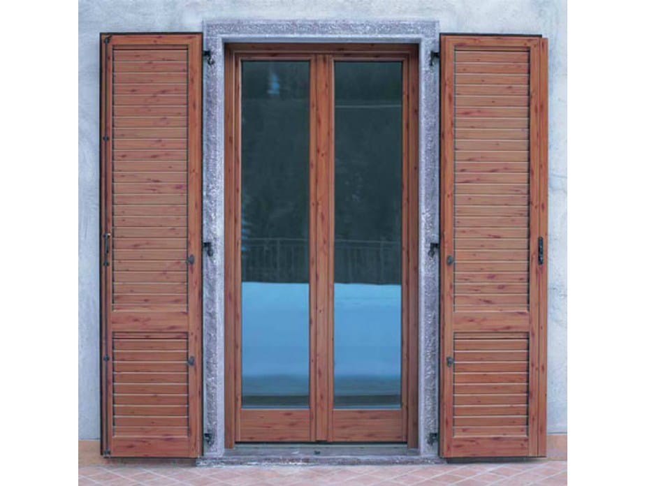 Алюминиевая и деревянная распашная оконная дверь с тройным остеклением Carminati пассивный 120 ARCH-00057640