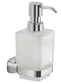 ST80M(13) Gedy G-Stelvio, настенный стеклянный дозатор с металлической помпой, цвет хром