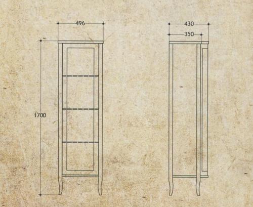 Витрина MIGLIORE Bella ML.BLL-VT451.AV со стеклянной дверцей, белый ML.BLL-VE451.AV - Вид №4