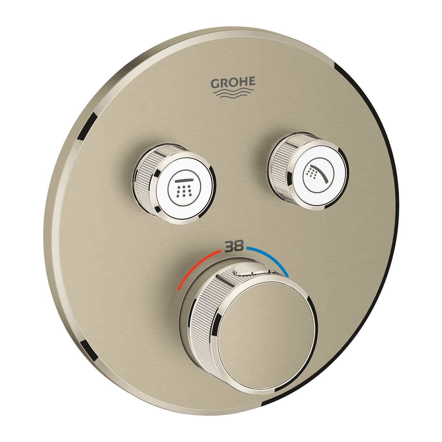 Термостат GROHE Grohtherm SmartControl для встраиваемого монтажа на 2 выхода, внешняя часть, никель матовый (29119EN0)