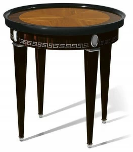 OAK Журнальный столик из черного дерева и цитронье с подносом Galleria