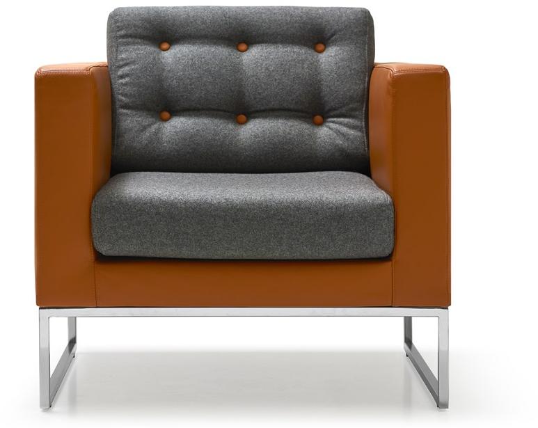 Quinti Sedute Стеганое кресло-санки из ткани с подлокотниками Vogue sun-id-1380027 - Вид №1