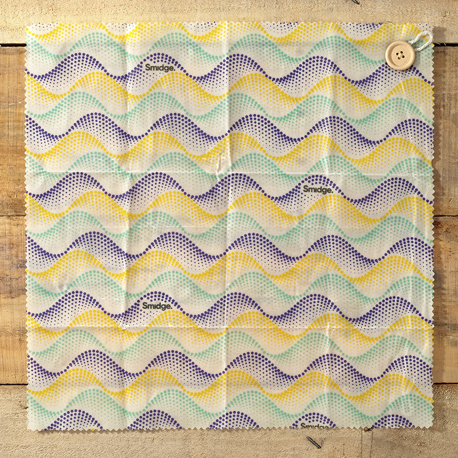 SMID83W Обертка для сэндвича многоразовая wave 35х35 см, пчелиный воск Smidge  - Вид №1