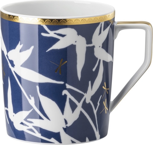 10655607 Rosenthal Набор кружек Rosenthal Турандот 360мл, фарфор, синий, золотой кант, 6шт Фарфор 