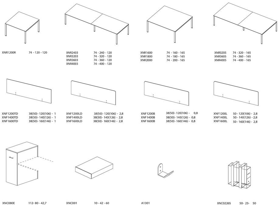 Ultom Несколько рабочих станций с полками и беспроводной зарядкой 6x3 sun-id-1466636 - Вид №3