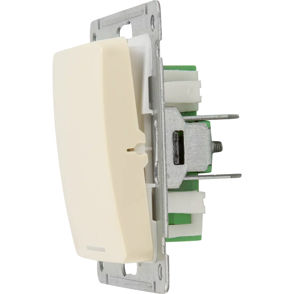 Выключатель встраиваемый Hegel Мастер 1 клавиша с индикатором цвет слоновая кость STLM-2197850 - Вид №4