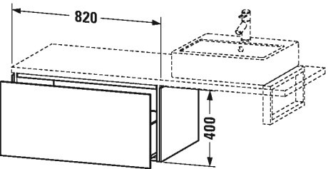 LC583409191 L-Cube Шкафчик для консоли Серо-коричневый декор Duravit - Вид №1