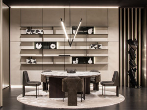 Модульная стена установленная оборудованная стена