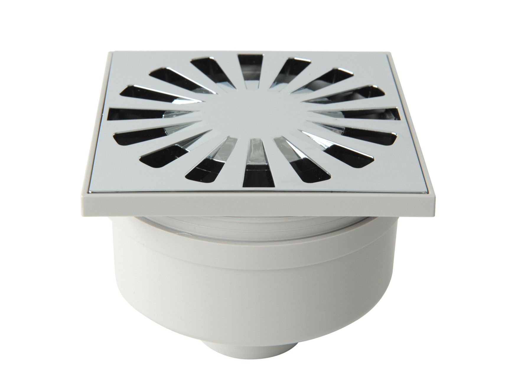 ABS сифонированная крышка люка с хромированной решеткой и вертикальным выхлопом First Corporation First Plast ARCH-00148473