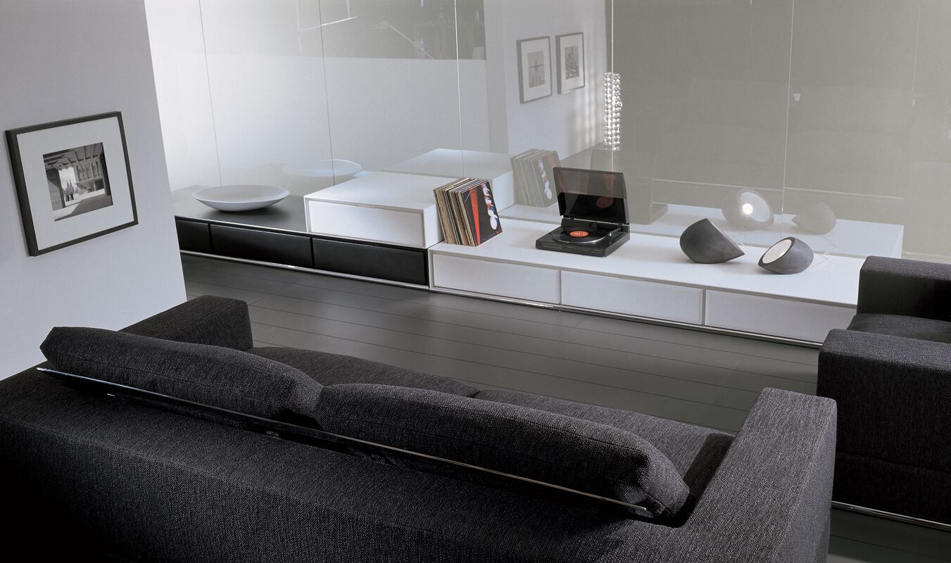 Низкий кожаный шкаф для телевизора с ящиками i 4 Mariani Slick ARCH-00049762 - Вид №4