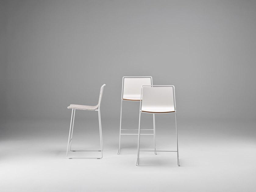 ONDARRETA Стул из высокой стали с сиденьем, обтянутым тканью Alo sun-id-1479200 - Вид №8