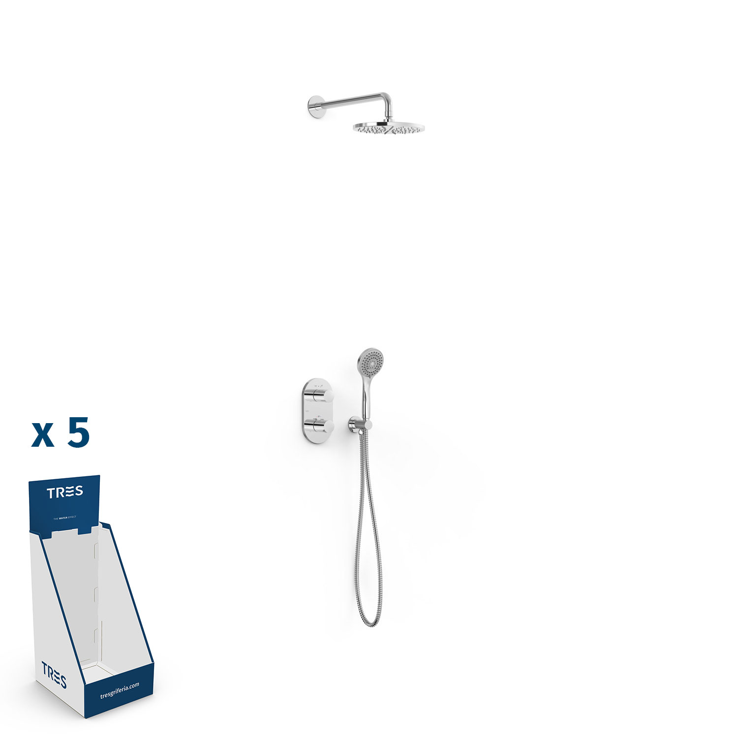 Комплект 2-ходовых скрытых термостатических кранов Therm-Box Therm-Box для душа-21525004BX TRES Thermostatic