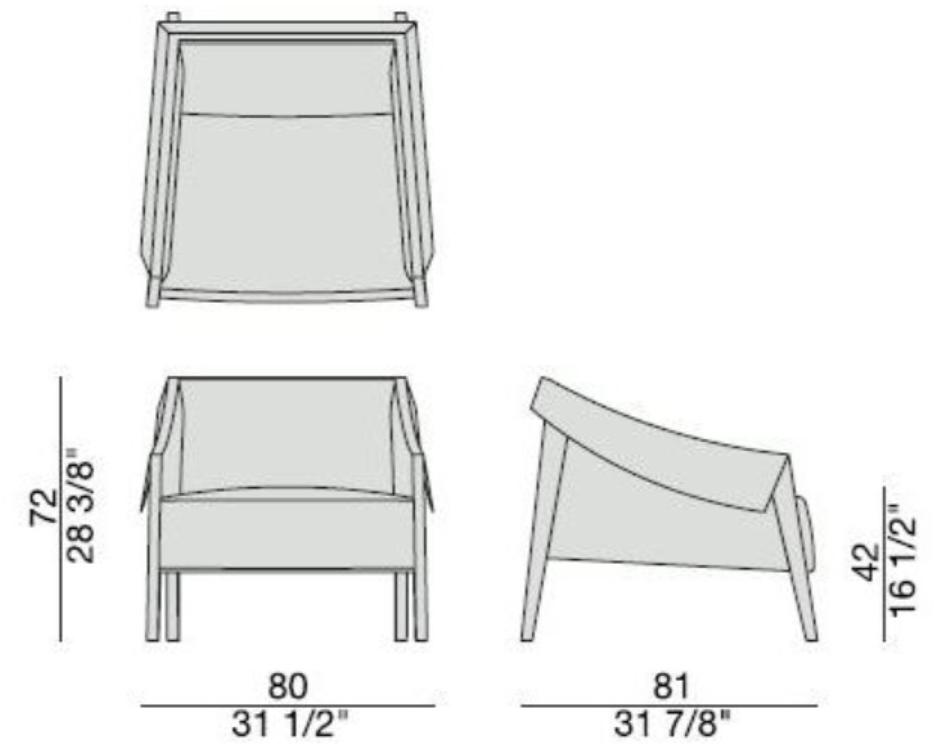 Porada Кресло из ткани с подлокотниками Iron sun-id-1508293 - Вид №2