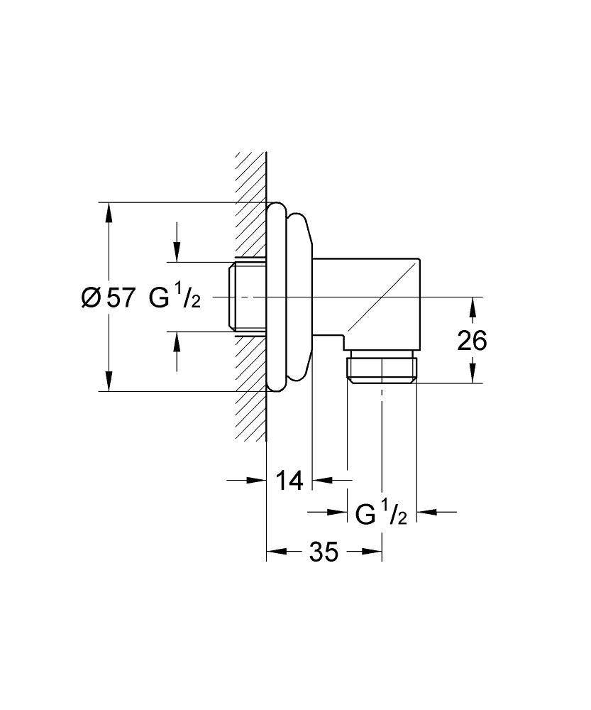 28973000 Подключение для душевого шланга Grohe Sinfonia хром - Вид №1