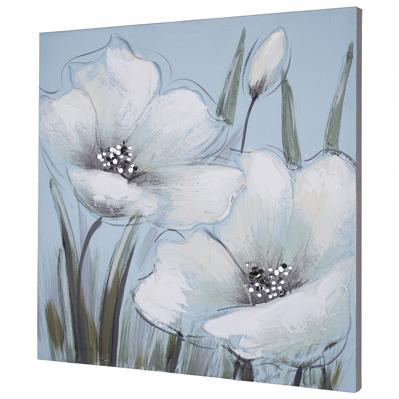 Картина пастельных тонах с глиттером 40х40 см бело-голубая Tomas Stern TOMAS STERN  00-3872648 Белый;голубой;разноцветный  - Вид №1