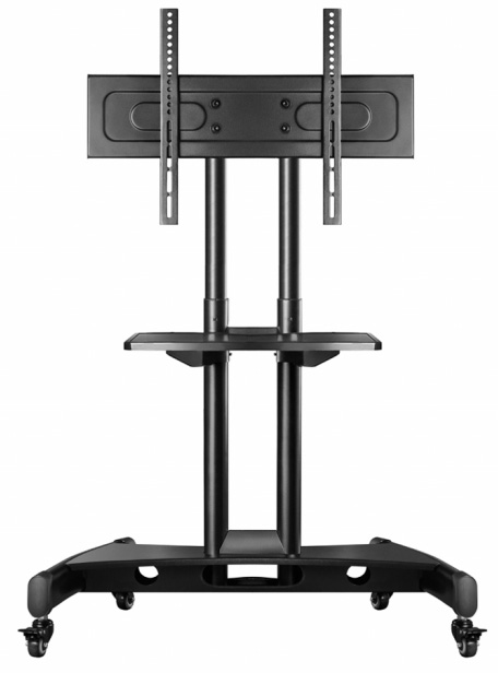 TS2551 BLACK Мобильная стойка на 1 тв/ 32-55" от 200х200 до 400х600 наклон 0º поворот 0º макс нагр 27,3кг высота 900-1500мм, кабель-канал, регулировка полки по высоте, колесики с блокировкой, черная ONKRON Santreyd 