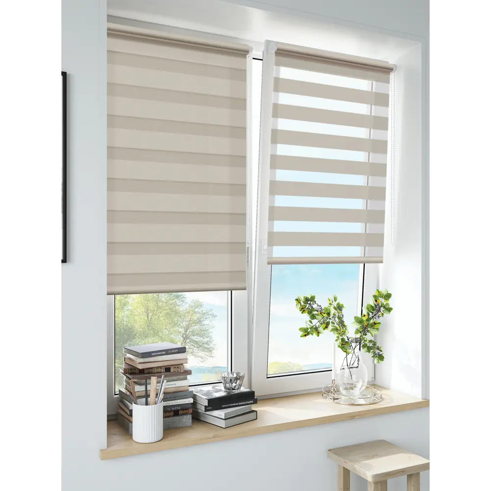 Штора рулонная день-ночь Madrid 160x175 см бежевая 89225048 STLM-2114262 MIAMOZA Коллекция 2024г. - Вид №3