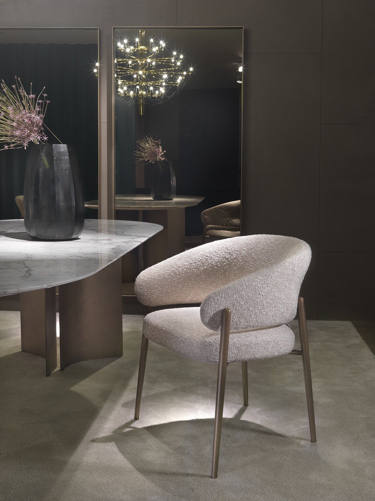 Овальный стол с мраморным верхом и изогнутым металлическим основанием Marelli Wave ARCH-00138111 - Вид №17